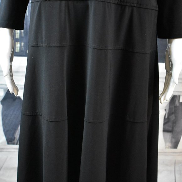 Black Label by Evan Piccone size 14 Black Long Sleeve Flowing Dress - Picture 6 of 8